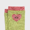 Billybelt - Baumwollsocken Lurex Heart - applegreen pink