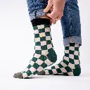 Billybelt - Baumwollsocken kariert dunkelgrün beige