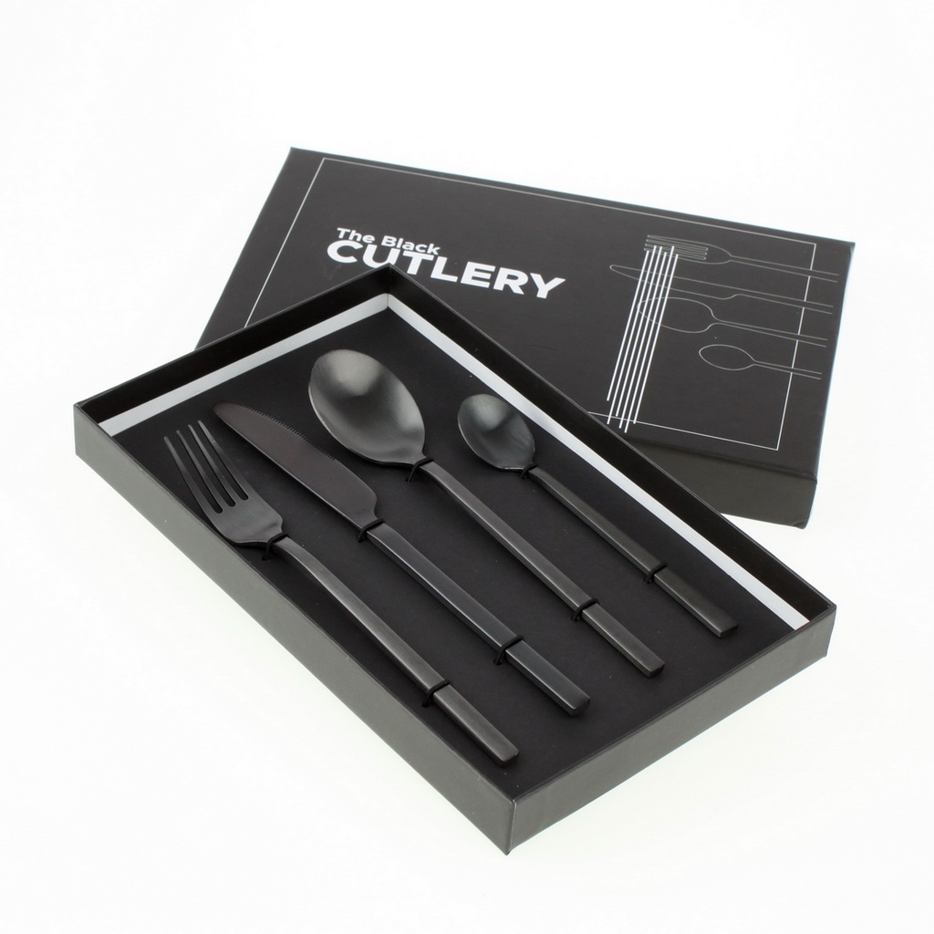 Werner Voss - S/4 tlg. Besteck Black Cutlery, schwarz matt, Edelstahl 18/1