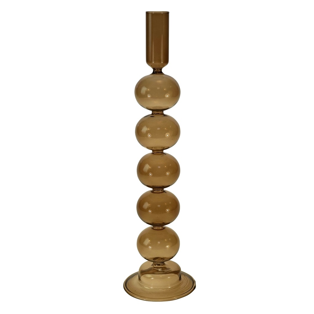 Werner Voss - Kerzenhalter Emma, braun, Glas, 8,5x29 cm