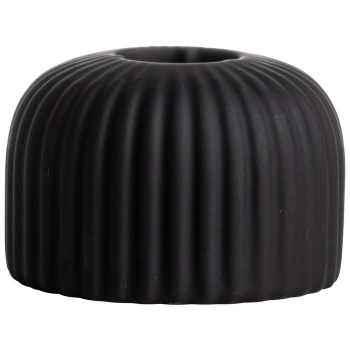 Gusta - Kerzenhalter Lines black soft touch 7x4,5cm