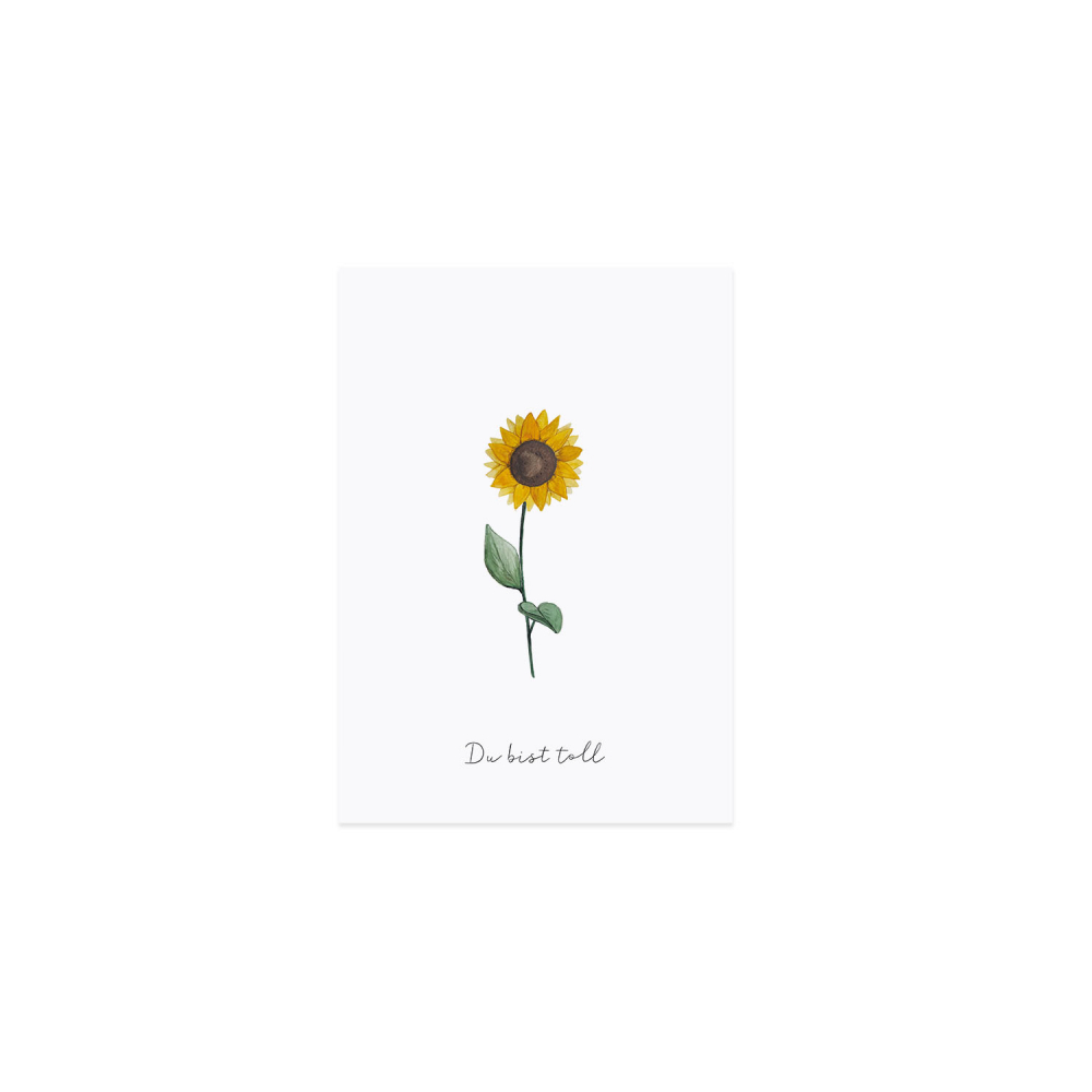 Eulenschnitt - Postkarte - Sonnenblume Du bist toll