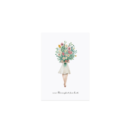 Eulenschnitt - Postkarte - Blumenmädchen eine Kleinigkeit für dich