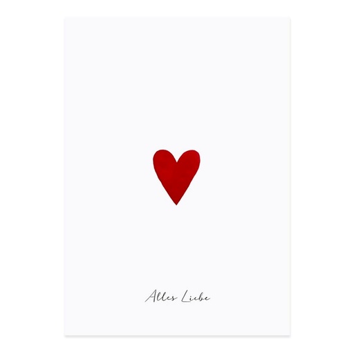 Eulenschnitt - Postkarte - Herz rot Alles Liebe