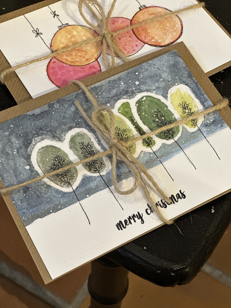 Stilbude - Postkarte ‚Verschneiter Wald‘ Merry Christmas mit Umschlag