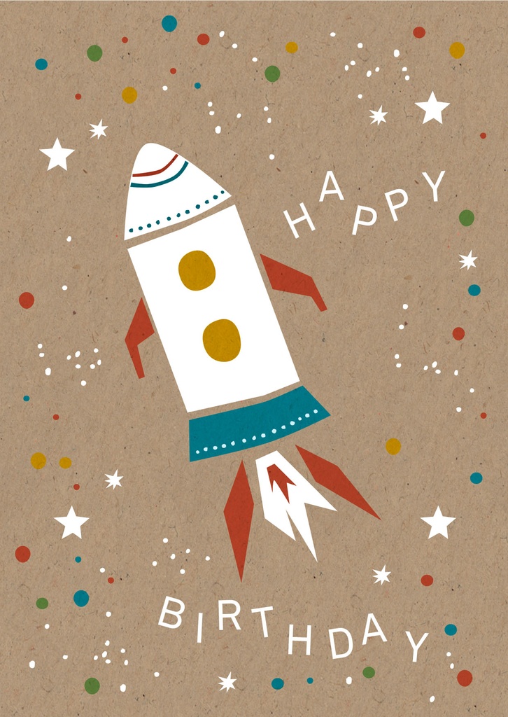 Nobis Design - Postkarte - Designfräulein - Geburtstagsrakete