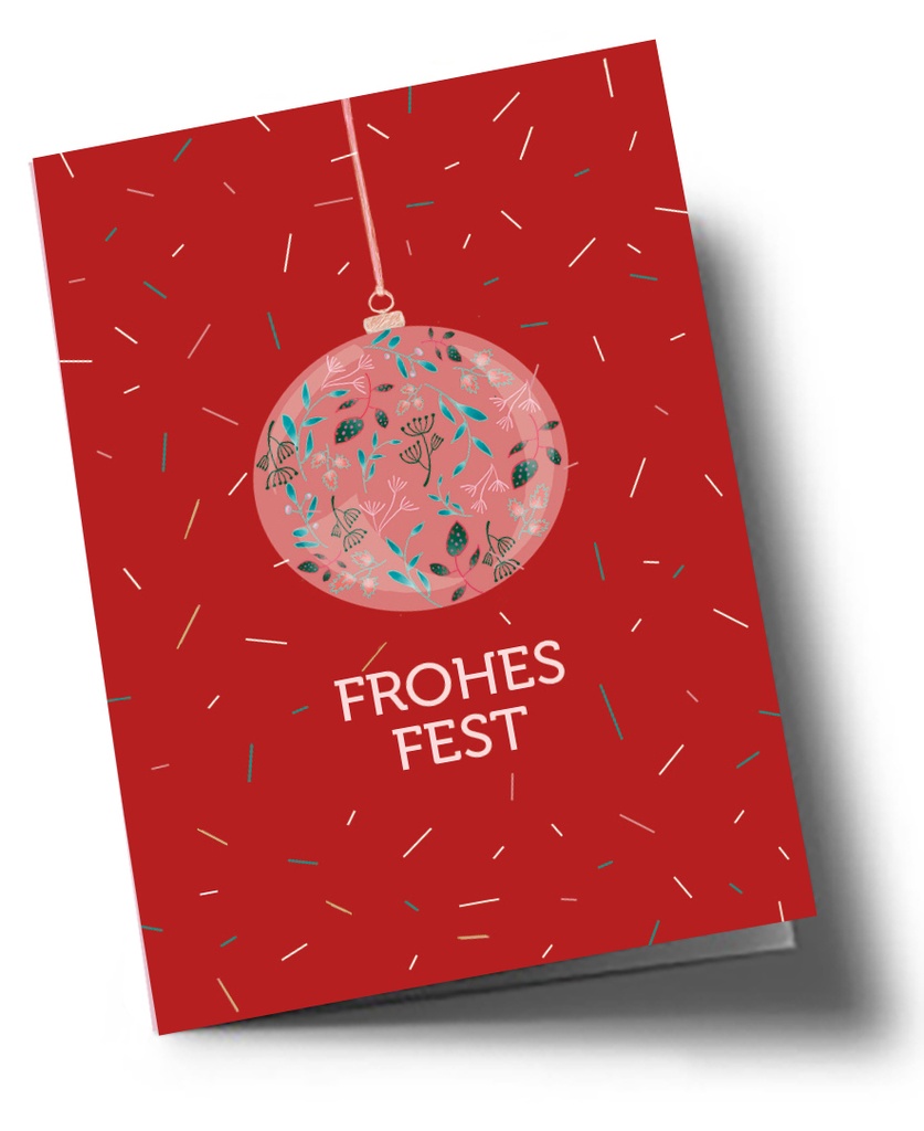 Nobis Design -  Klappkarte C6 - Typoesie - Rot Kugel