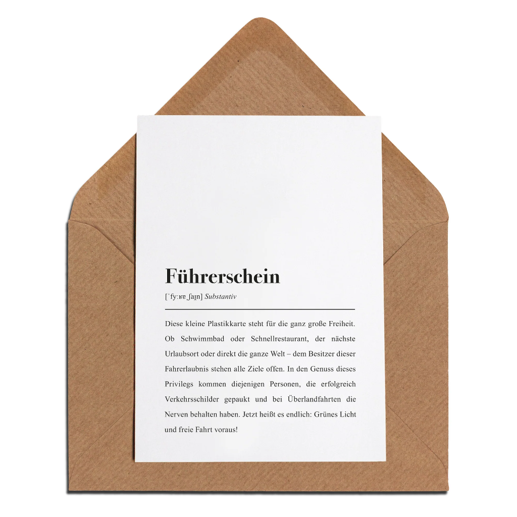 Aemmi - Klappkarte mit Umschlag - Führerschein