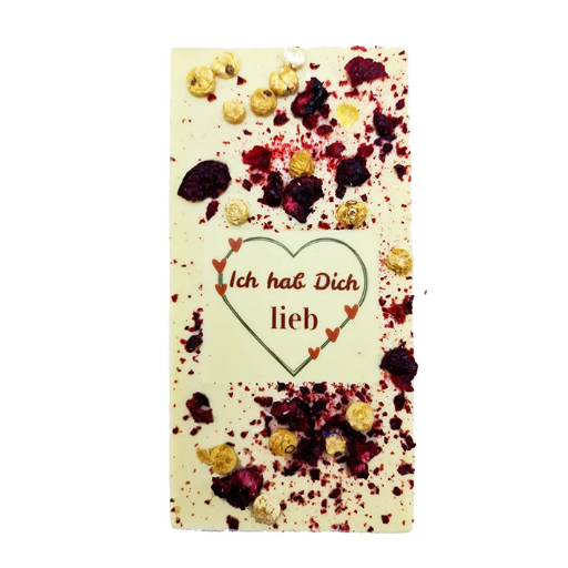 Ritonka - Premium Weiße Schokolade - Ich hab Dich lieb - weiße Johannisbeere, Kirsche 95g