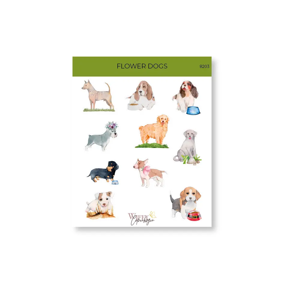 Plan & Plot Studio - Aufkleberset Flower Dogs
