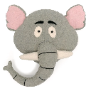 Mea Lini - Wanddekoration Tierkopf Elefant, Wollfilz - 38x7,5x38cm