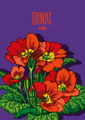 Nobis Design - Postkarte - illi - Primula Dankeschön