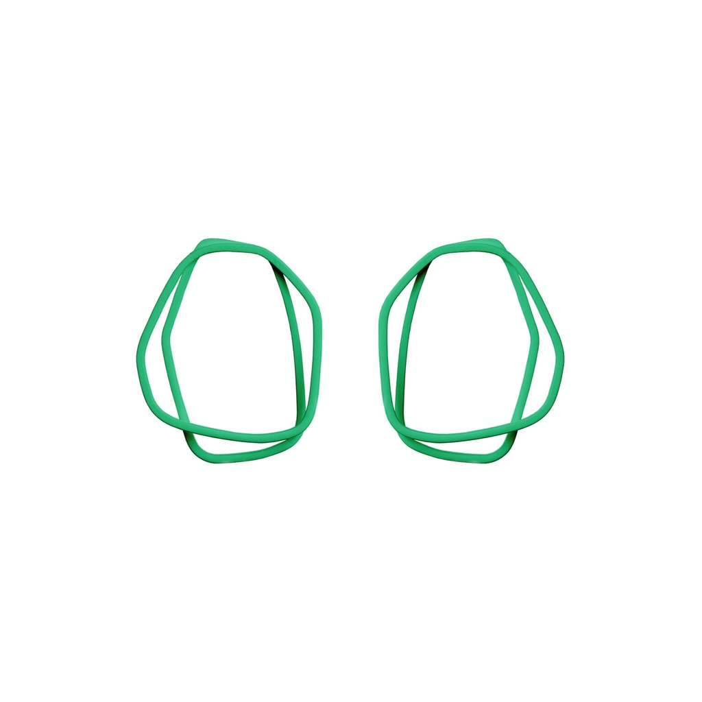 Lisa Kroeber Jewellery Art - Earrings Loops, signal green