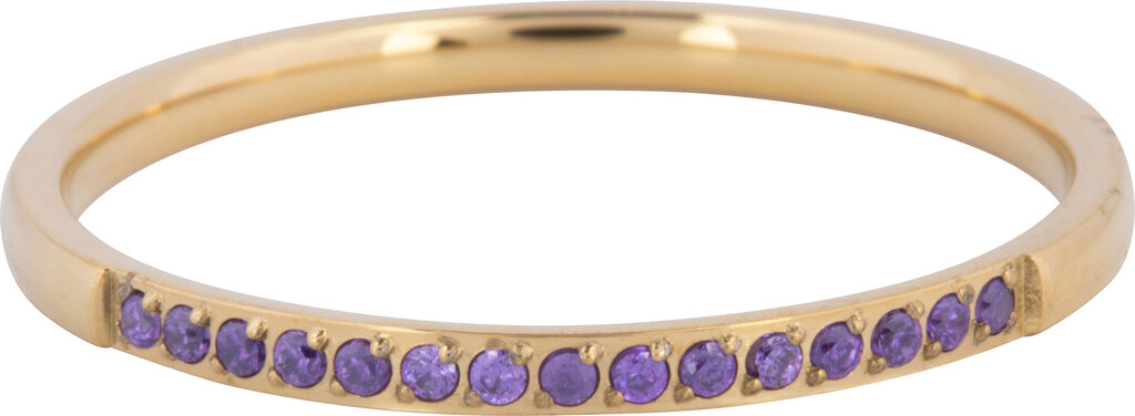 Charmins Ring - R1259 - Gold Small Alliance Ring Lavender Lilac Crystals