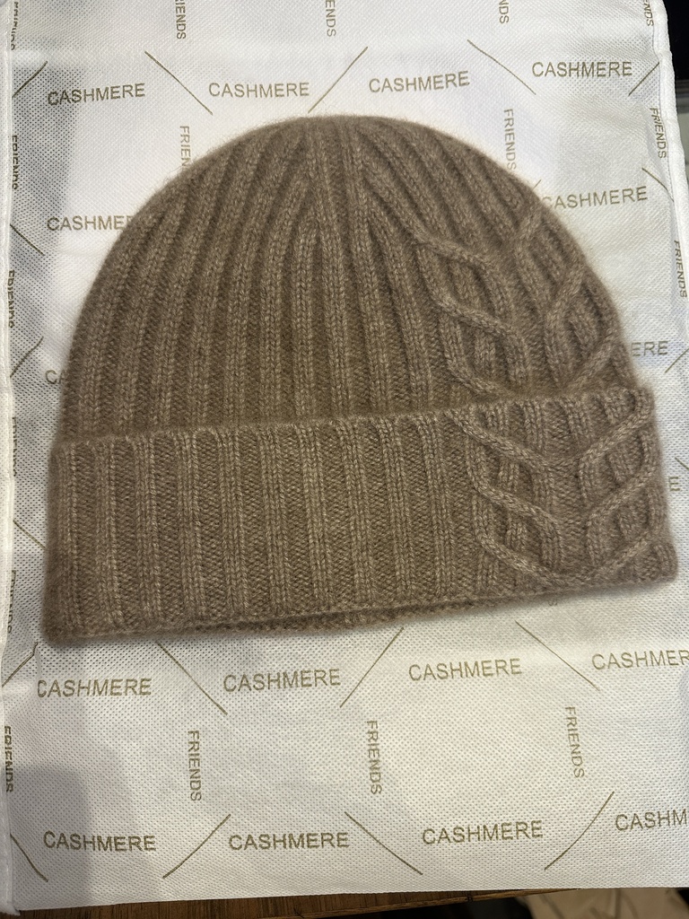 Stilbude - Cashmere Rib Flower Hat Beanie taupe