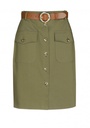 Caroline Biss - COMFORTABLE COTTON SAFARI SKIRT khaki