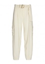 Caroline Biss - LOOSE-FITTING DRESSY CARGO PANTS, HIGH WAIST cream