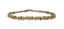 LeJu - BLMARA03SS25 - BRACELET, GLASS BEADS, METALLIC THREADS - Handmade Mara Bracelet Featuring Watermelon Tourmaline and Gold Details