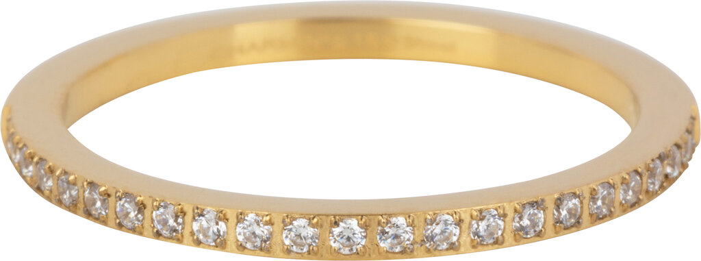 Charmins Ring - R1471 - goldfarbener Stapelring Alliance White Crystal 1,2 MM Stahl