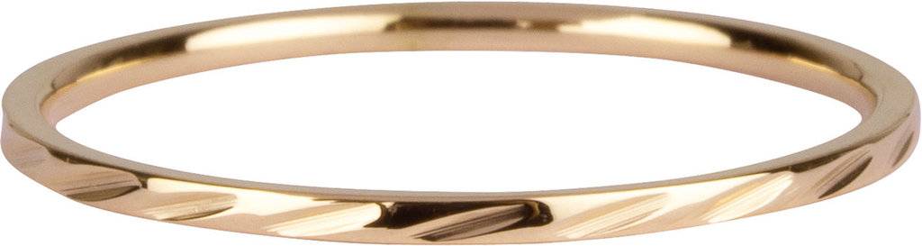 Charmins Ring - R891 - Basis Ring quer gestreift goldplated