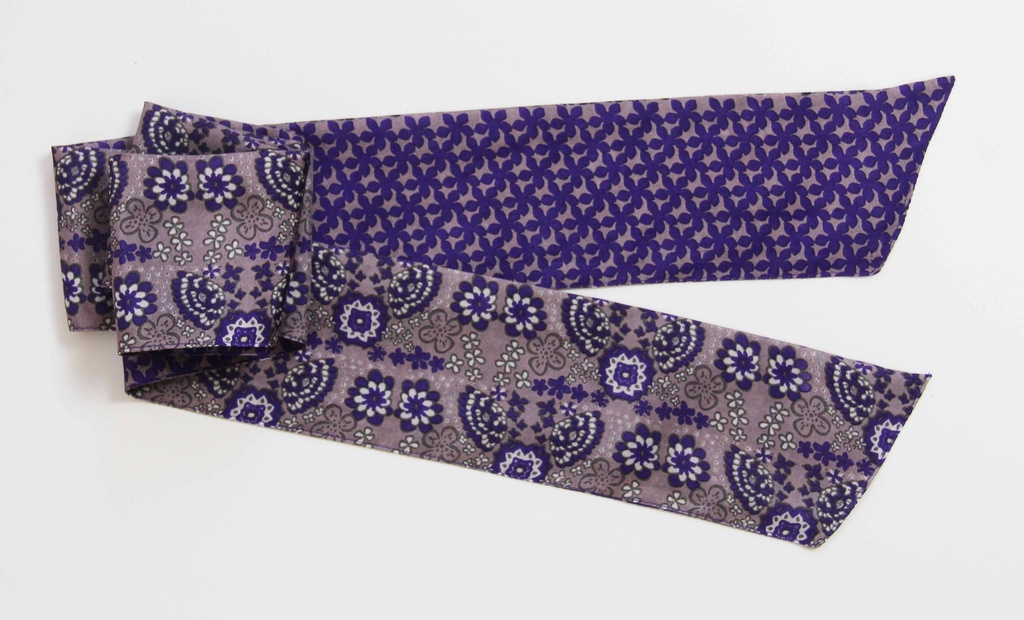Les Belles Vagabondes - Seidenschal Bandeau Morea Prune Kaki