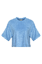 MDMD - Frottee Crop T-Shirt - blaugrau