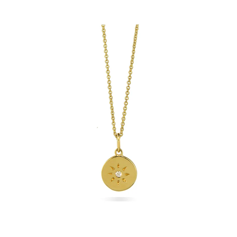 Jeberg Jewellery - Mini Sun necklace gold with Chain 45cm