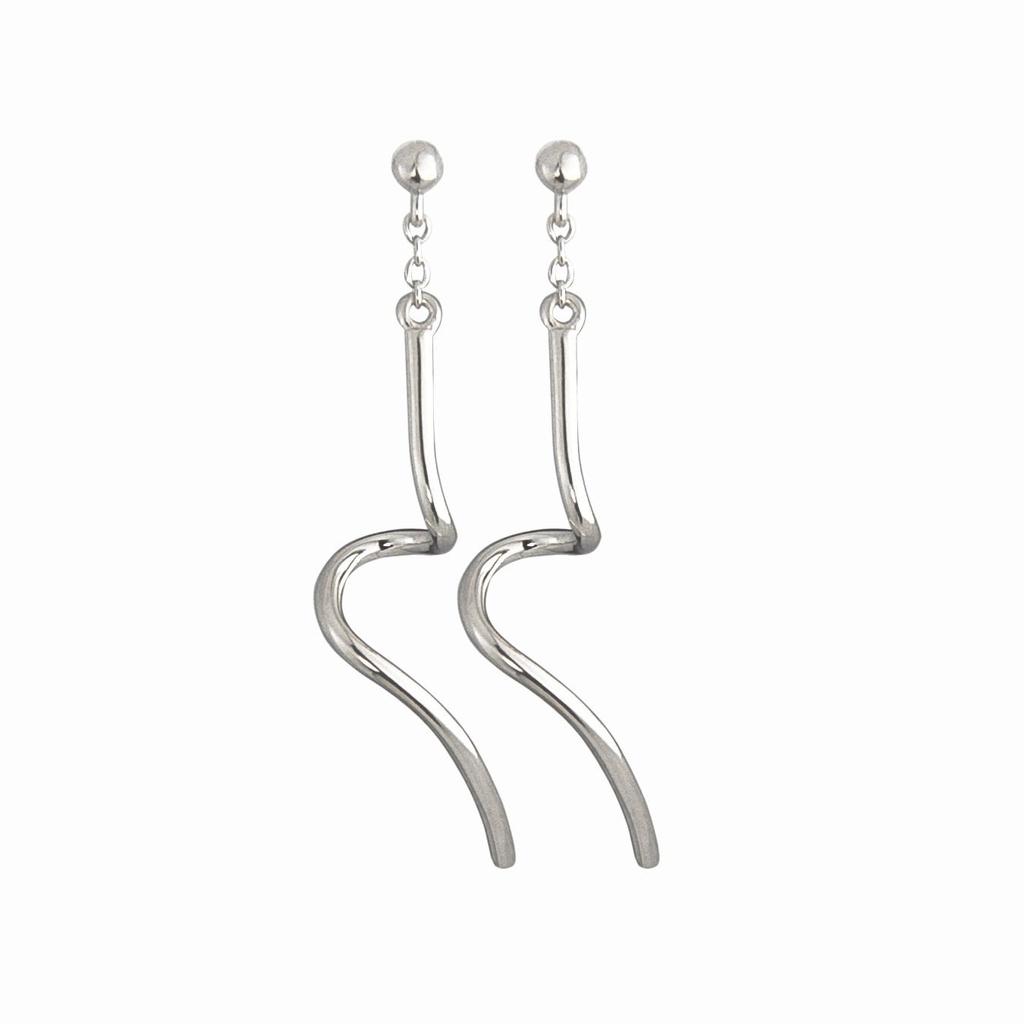 Jeberg Jewellery - Twirl petite earring silver rhodium opt