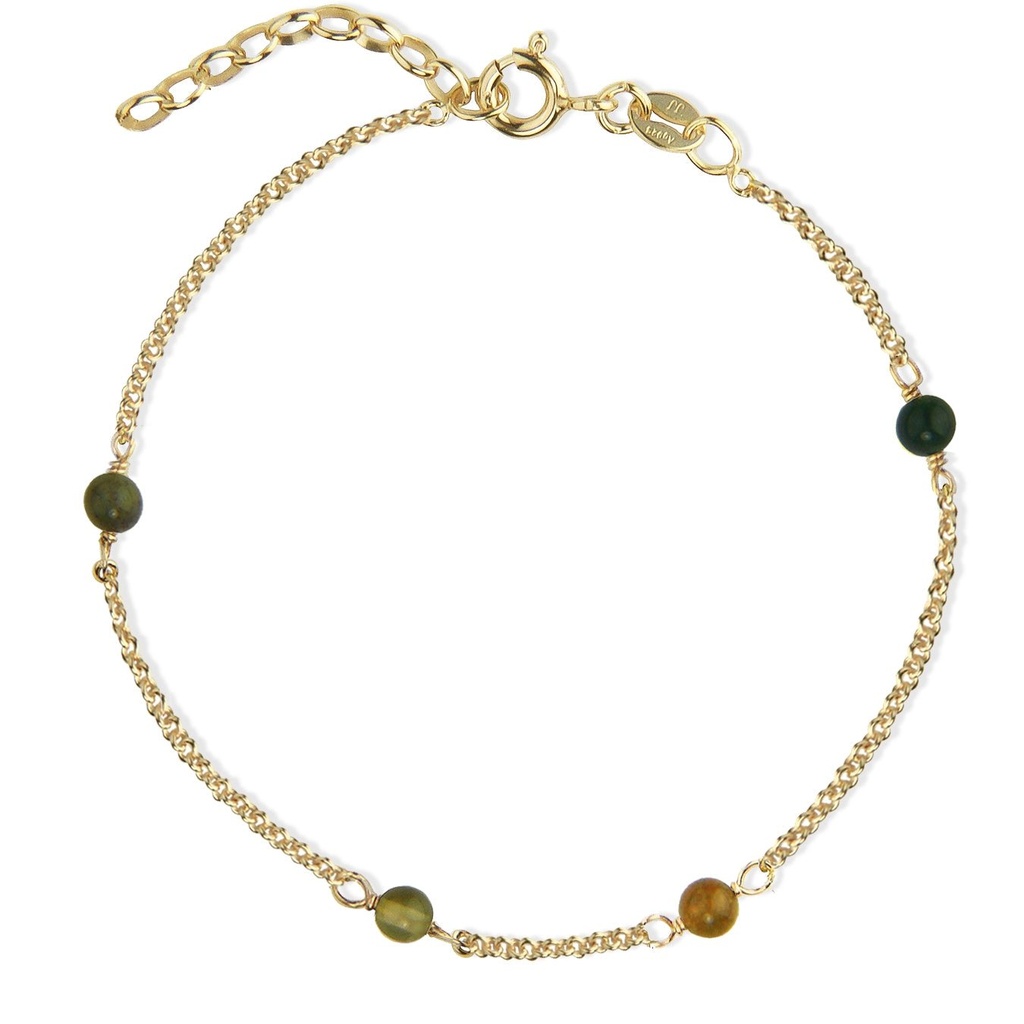 Jeberg Jewellery - Love Eye bracelet gold green mix