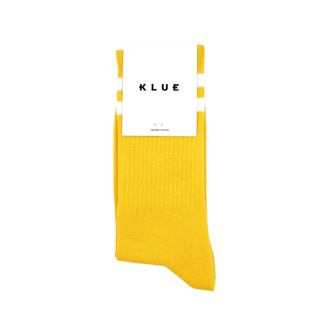 Klue - Tennis sport socks | yellow white | organic cotton