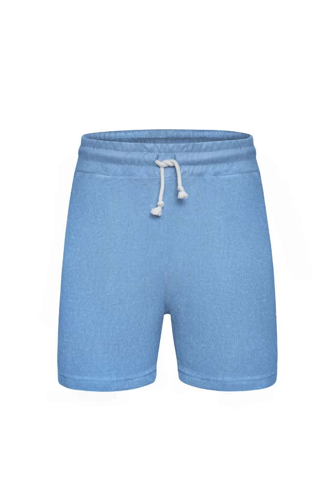 MDMD - Frottee Shorts Long - blaugrau