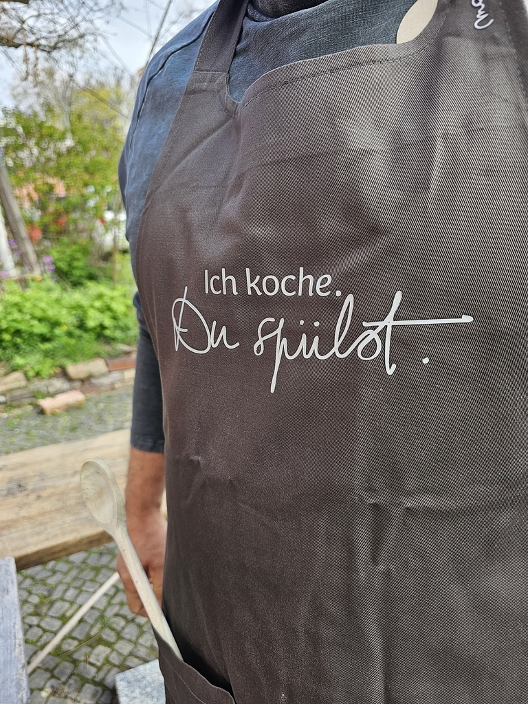 Moe - Küchenschürze Ich koche, Du spülst - anthrazit