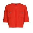 Caroline Biss - CARDIGAN - COTTON MIX - SOLID - SHORT SLEEVE - CHERRY 