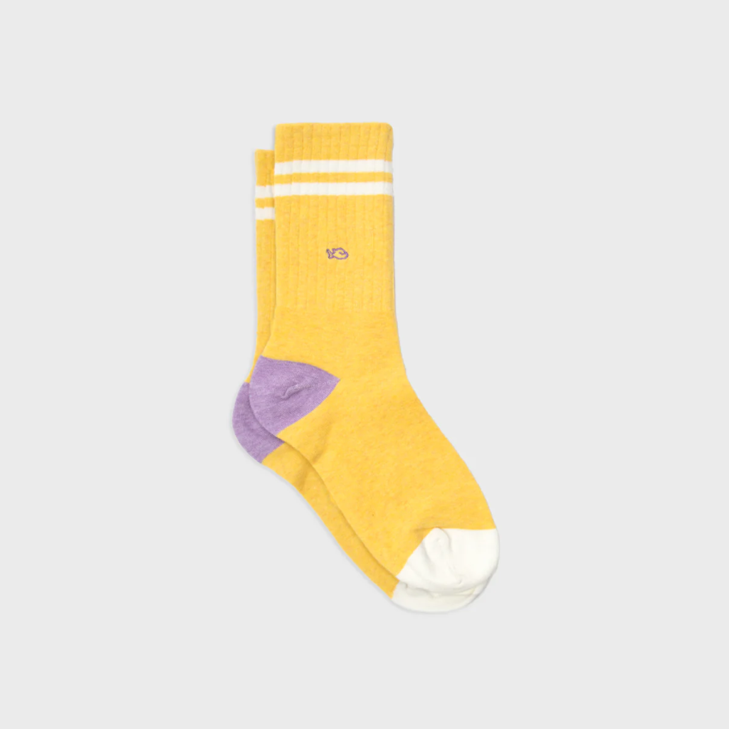 Billybelt - Retro Socken aus gekämmter Baumwolle gelb - Gr. 41-46