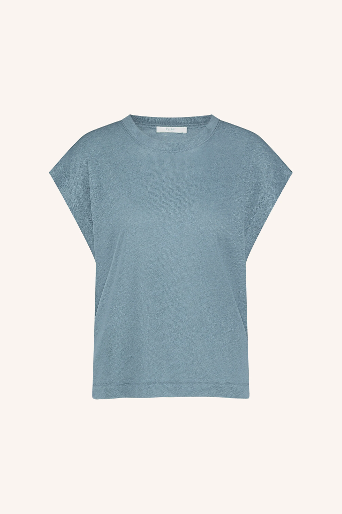By Bar - Mason Linen Top - 706 Blue Stone