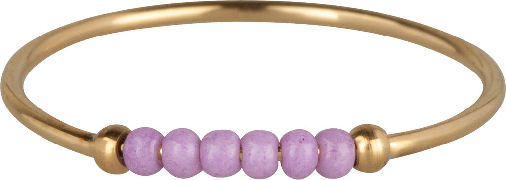 Charmins Ring - R981 - Anxiety Ring Palm Lilac Beads Goldplated