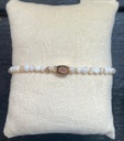 Mas Jewelz - Edelstein Armband - Perlmutt - 3mm model 2 - mit goldenen Perlen