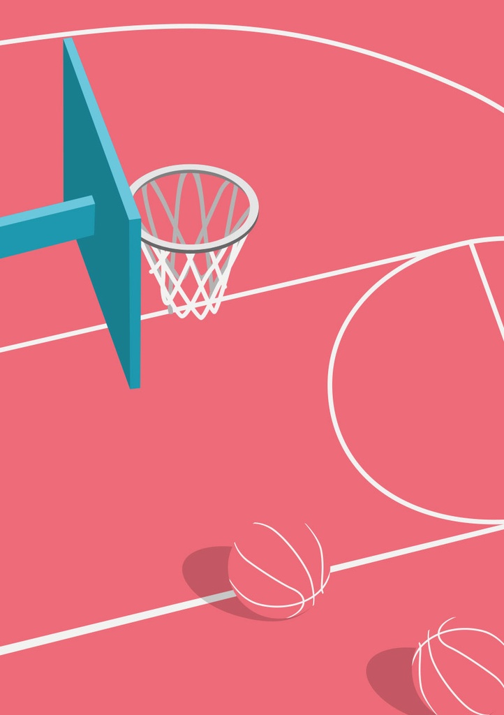 Nobis Design - Kunstdruck A5 - Modern Art - Basketball