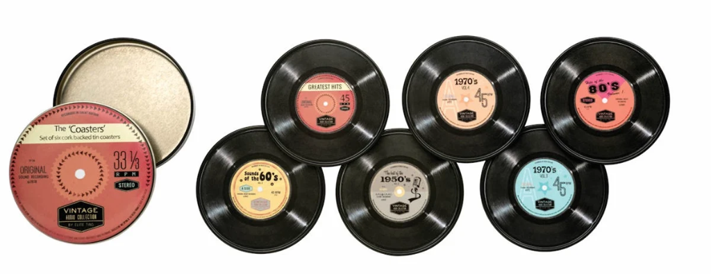 Meander - Untersetzer in Blechdose LP 6er-Set