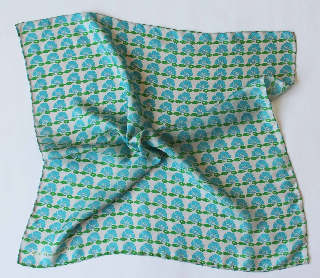 Les Belles Vagabondes - Seidentuch Mini Bagatelle Turquoise