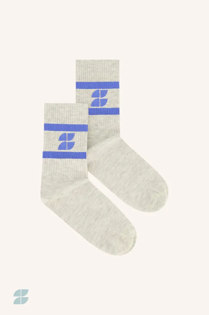 By Bar - Logo Socks - 675 Queens blue / grey - one size