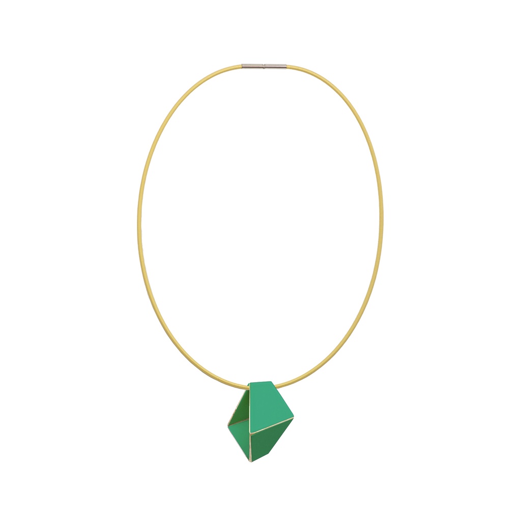 Lisa Kroeber Jewellery Art - Necklace Folded Short - Signal Green