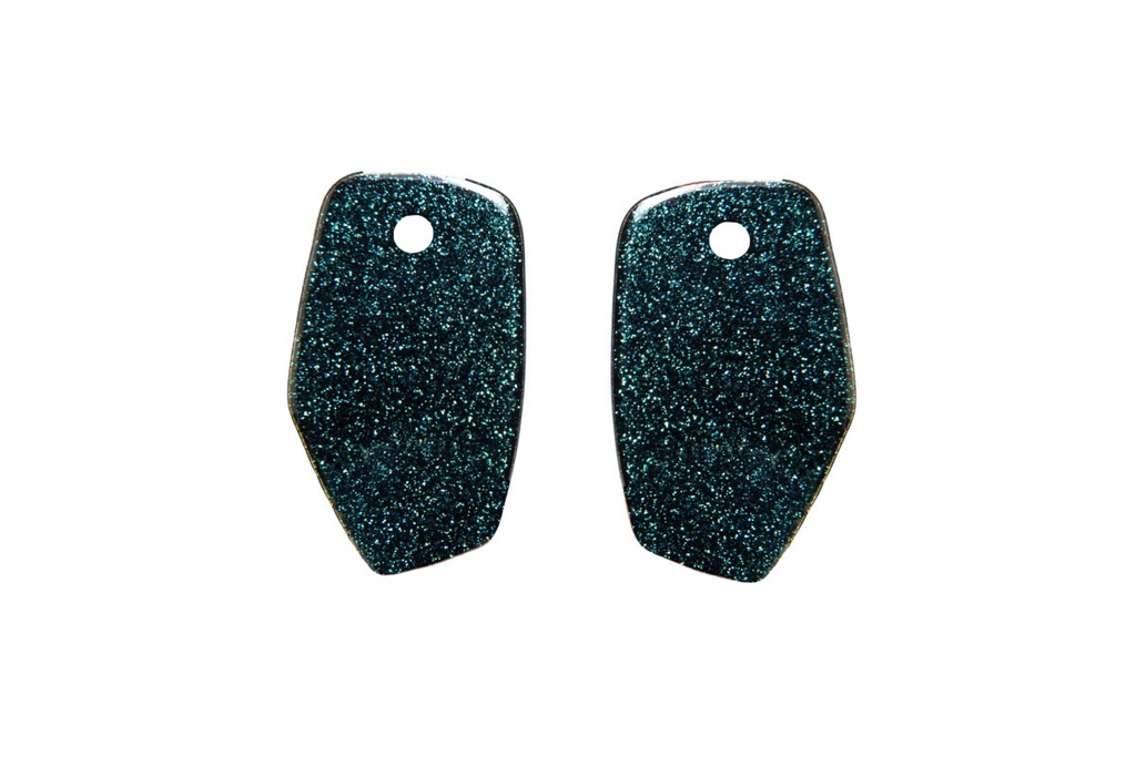 Lisa Kroeber Jewellery Art - Earrings Mix&Match PLATES, Sparkling Emerald Green