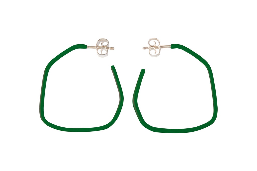 Lisa Kroeber Jewellery Art - Earrings Lines - Moss Green