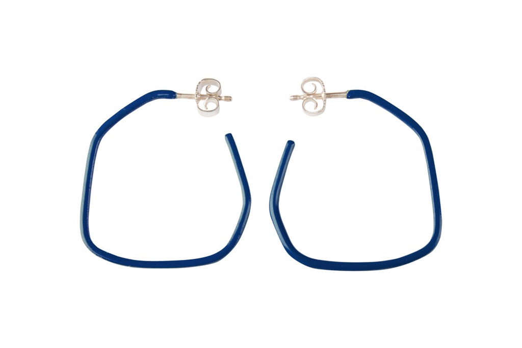 Lisa Kroeber Jewellery Art - Earrings Lines - Ultramarine Blue
