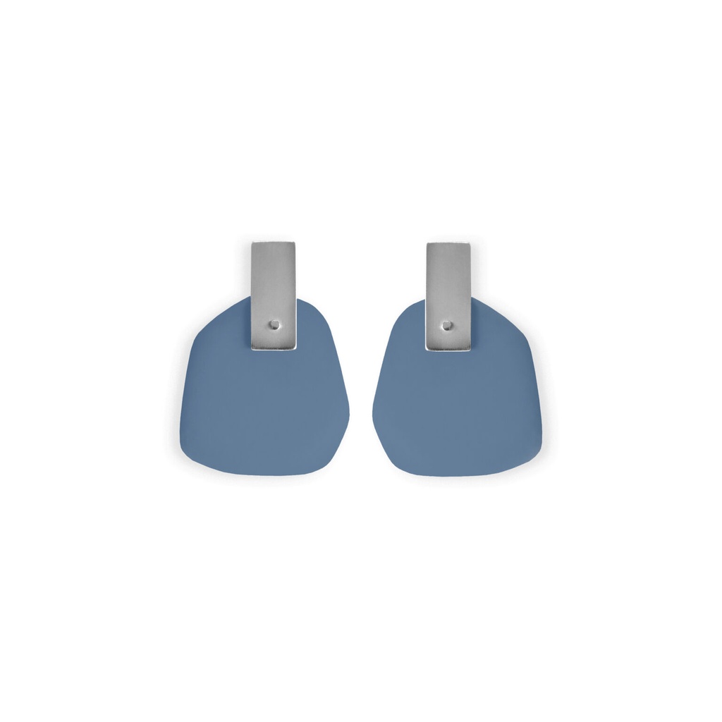 Lisa Kroeber Jewellery Art - Earrings Flower Petals - Pigeon Blue