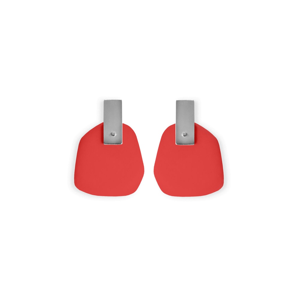 Lisa Kroeber Jewellery Art - Earrings Flower Petals - Traffic Red