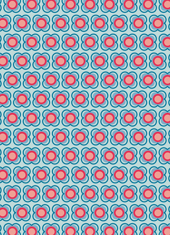 Nobis Design - Geschenkpapierbogen - Toni Starck Pattern - Azur Coral