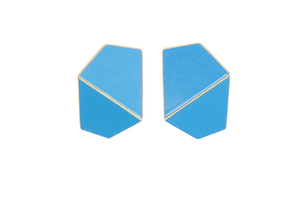 Lisa Kroeber Jewellery Art - Earrings Folded wide - Light Blue
