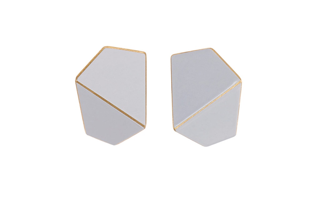 Lisa Kroeber Jewellery Art - Earrings Folded wide - Window Grey 